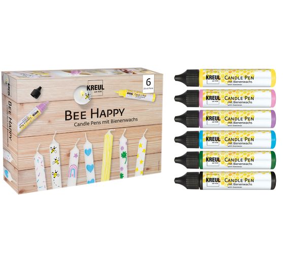 KREUL Candle Pen "Bee Happy", set of 6