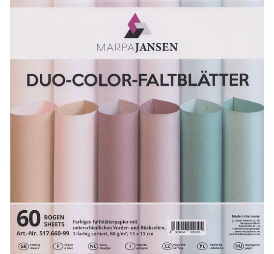 Feuilles de pliage « Duo-Color », tons poudrés 