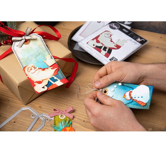 Gabarit d'estampe Sizzix Thinlits « Retro Santa by Tim Holtz » 
