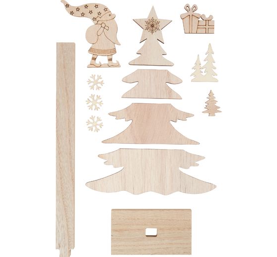 Kit déco en bois VBS « Sapin aux cadeaux »