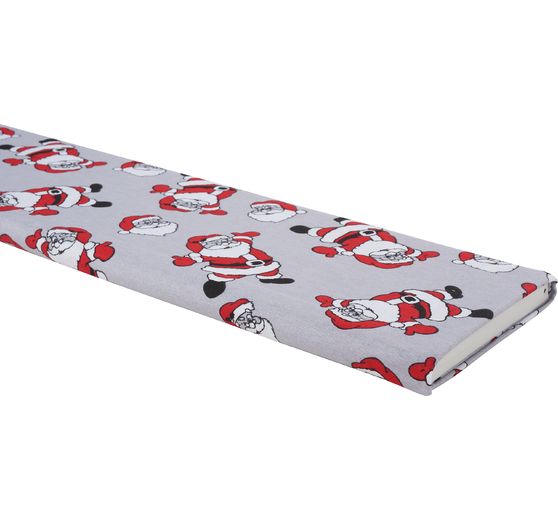 Tissu imprimé aspect lin au mètre « Santa »