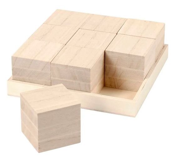 Cubes en bois, 9 pc.