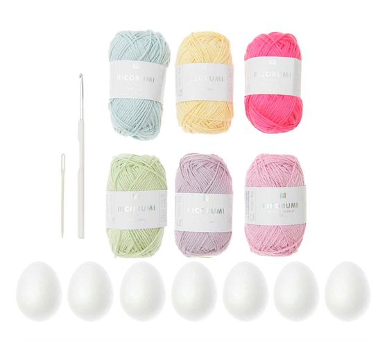 Kit de crochet Rico Design Ricorumi « Œufs de Pâques pastel »