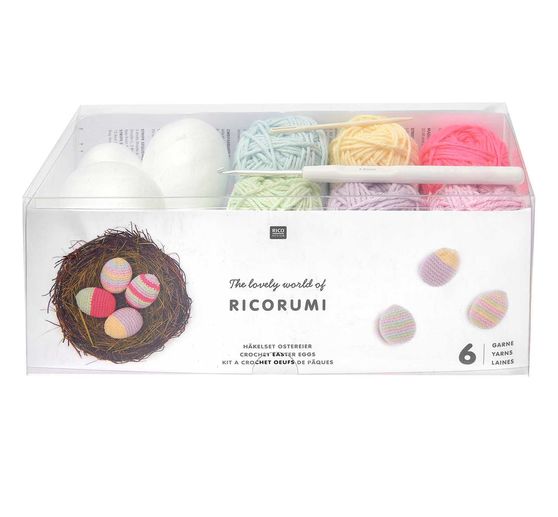 Kit de crochet Rico Design Ricorumi « Œufs de Pâques pastel »