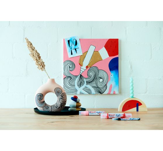 Marqueur acrylique double pointe 3D edding 5400, ép. trait 2-3 mm + 5-10 mm
