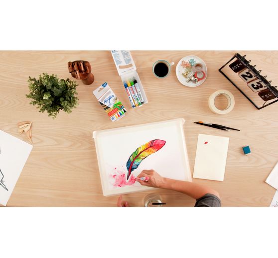 Marqueurs acrylique edding 5100 « Basic », pointe moyenne, set de 5