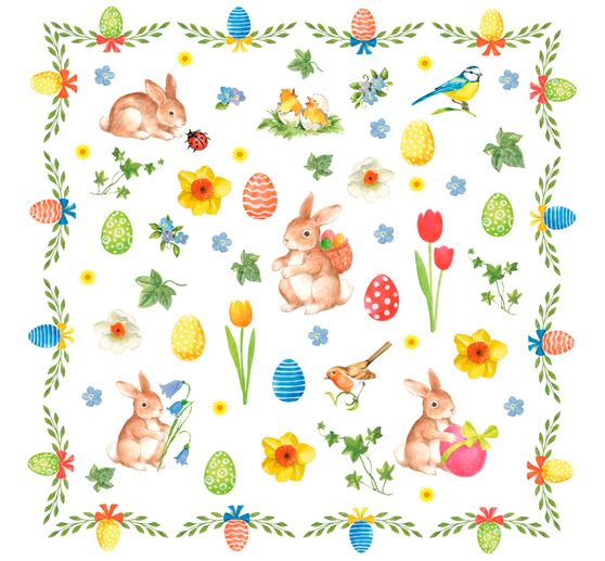 Serviette « Adorables lapins de Pâques »