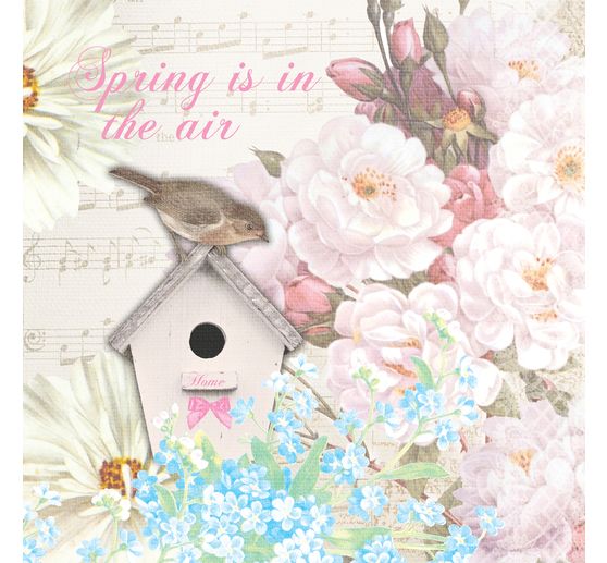 Serviette « Romantic birdhouse »
