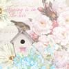 Serviette « Romantic birdhouse »