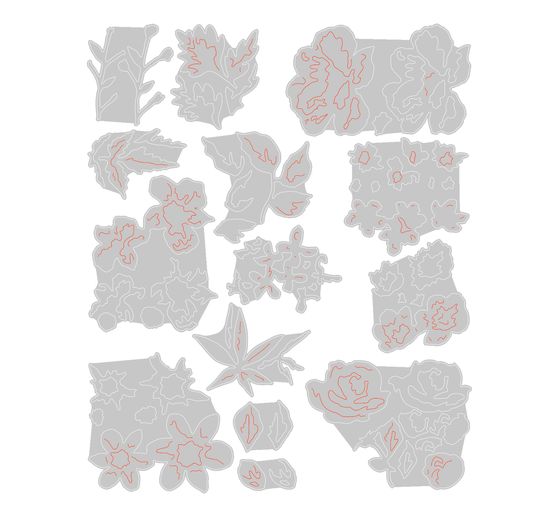 Gabarit d’estampe Sizzix Thinlits « Brushstroke Flowers Mini by Tim Holtz »