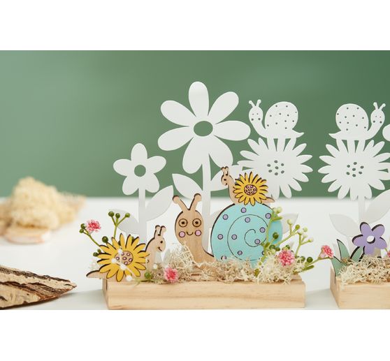 Décoration à emboîter à fleurs en métal VBS « Escargots »