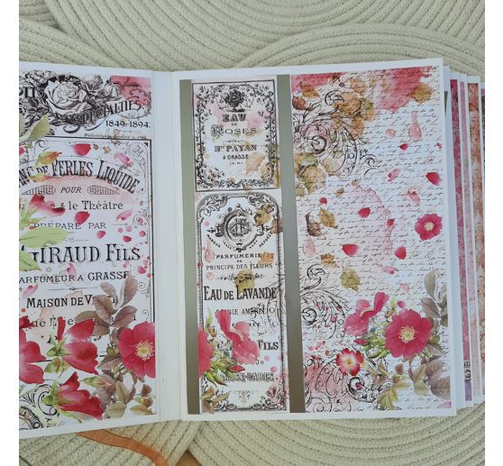 Bloc de papier scrapbooking « Rose Parfum »