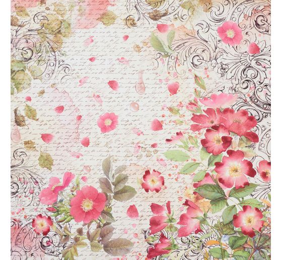 Bloc de papier scrapbooking « Rose Parfum »