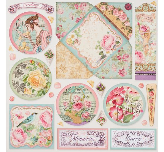 Bloc de papier scrapbooking « Rose Parfum »