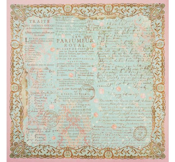 Bloc de papier scrapbooking « Rose Parfum »