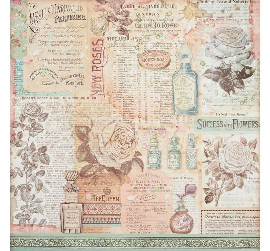 Bloc de papier scrapbooking « Rose Parfum »