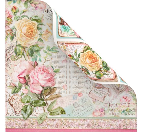 Bloc de papier scrapbooking « Rose Parfum »