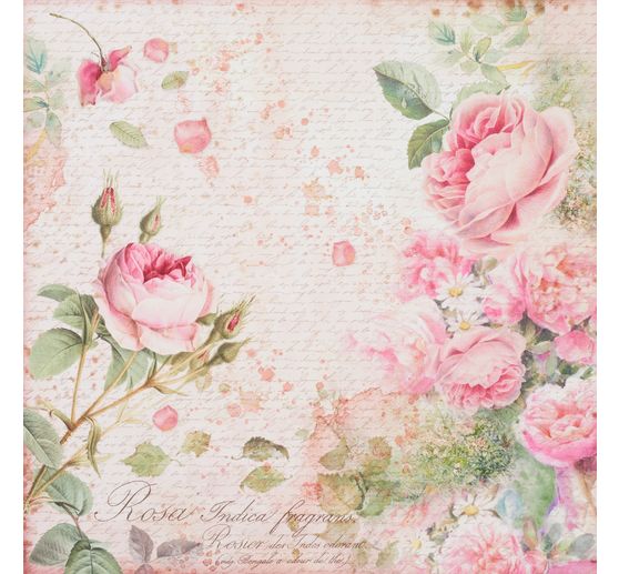 Bloc de papier scrapbooking « Rose Parfum »