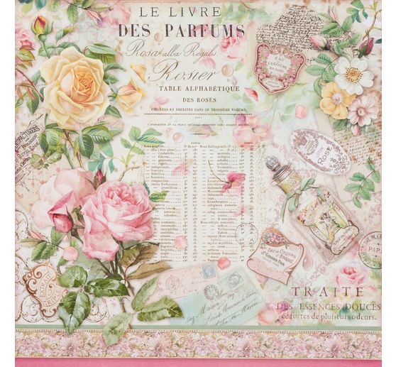 Bloc de papier scrapbooking « Rose Parfum »