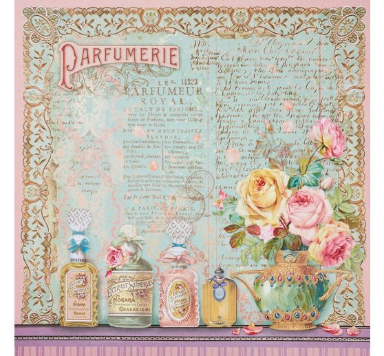 Bloc de papier scrapbooking « Rose Parfum »