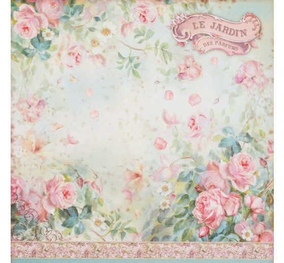 Bloc de papier scrapbooking « Rose Parfum »