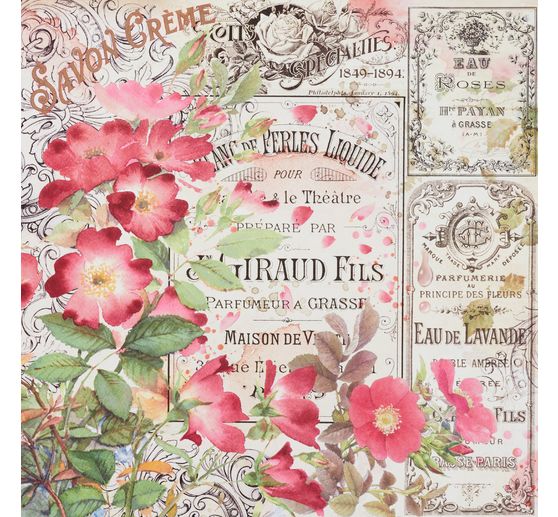 Bloc de papier scrapbooking « Rose Parfum »
