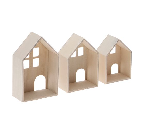 Maisonnettes en bois 3D, set de 3