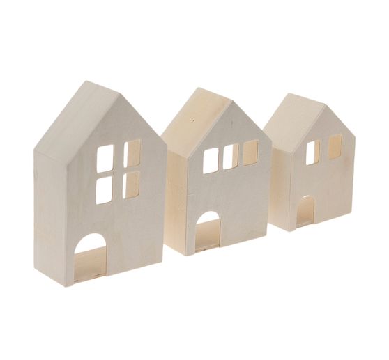 Maisonnettes en bois 3D, set de 3