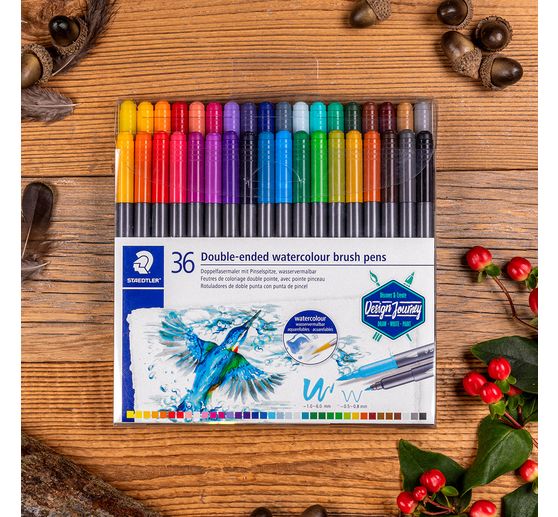 Feutres double pointe pinceau et fine STAEDTLER, 36 pc.