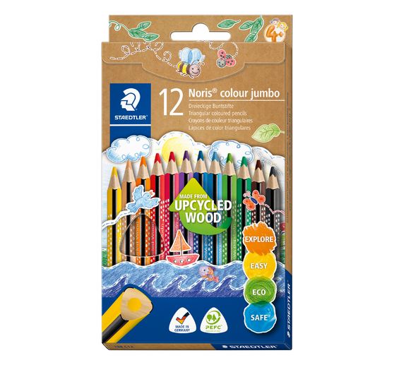 Crayons de couleur STAEDTLER Noris colour « Jumbo », set de 12
