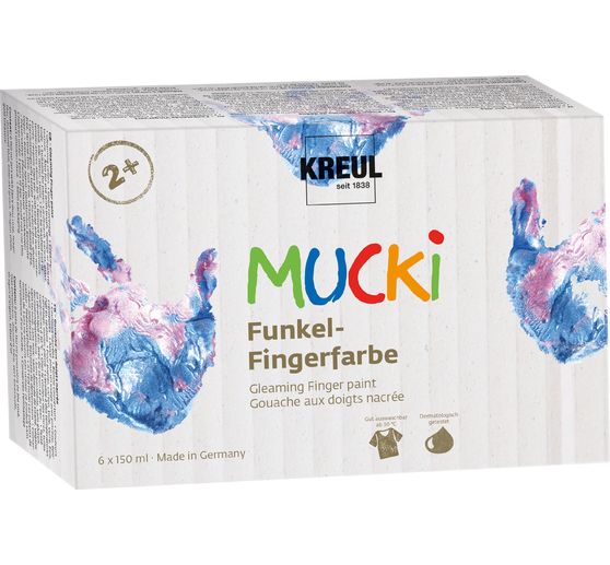 Peinture au doigt nacrée MUCKI, set de 6