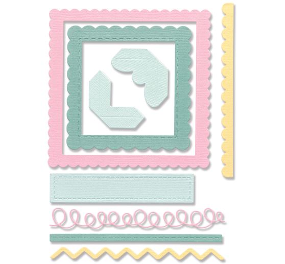 Gabarit d’estampe Sizzix Thinlits « Fabulous Frames & Borders »