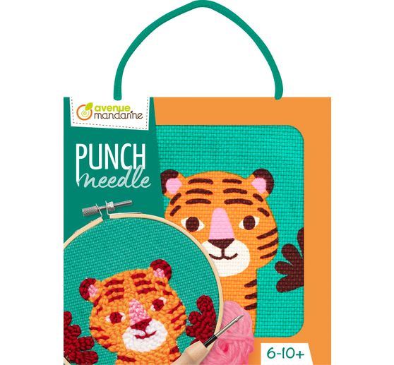 Kit punch needle Avenue Mandarine « Tigre »