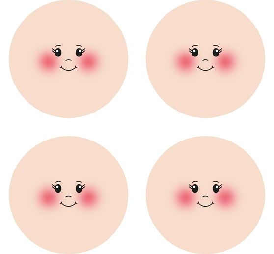 Visages en tissu tricot « Stefy », Ø 4 cm