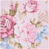 Tissu imprimé aspect lin au mètre « Rakel, Rose »