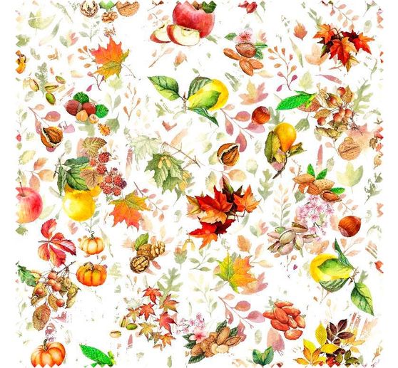 Tissu imprimé aspect lin au mètre « Automne »