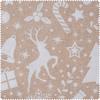 Tissu imprimé aspect lin au mètre « Xmas all over »