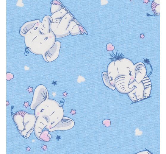 Tissu coton au mètre « Petits éléphants »