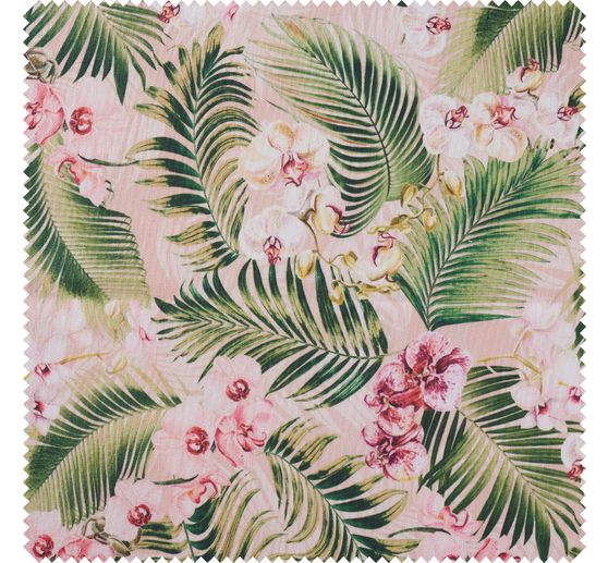 Tissu imprimé aspect lin au mètre « Freya »