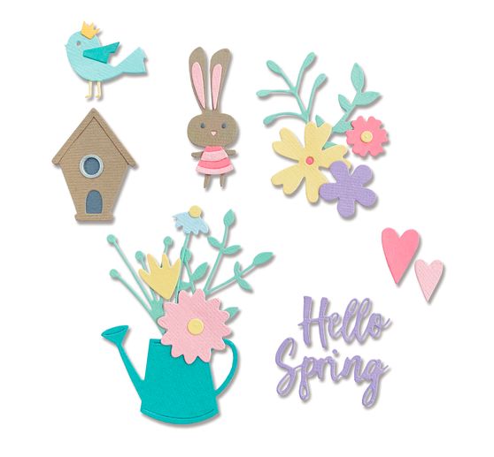 Gabarit d’estampe Sizzix Thinlits « Hello Spring »