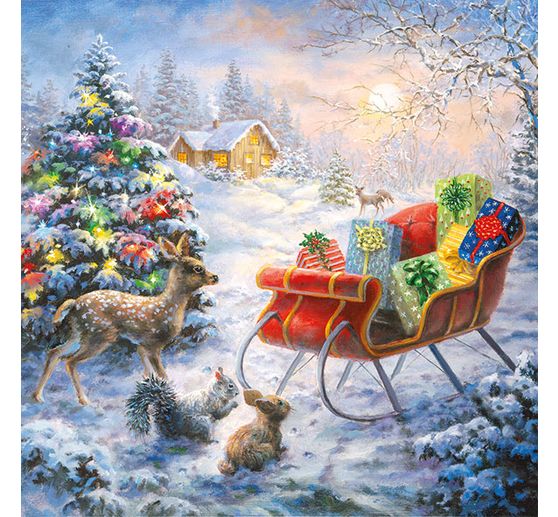 Serviette « Distribution de cadeaux pour les amis de la forêt »