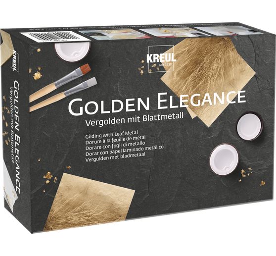 Coffret KREUL Dorure à la feuille de métal « Golden Elegance », 10 pc.
