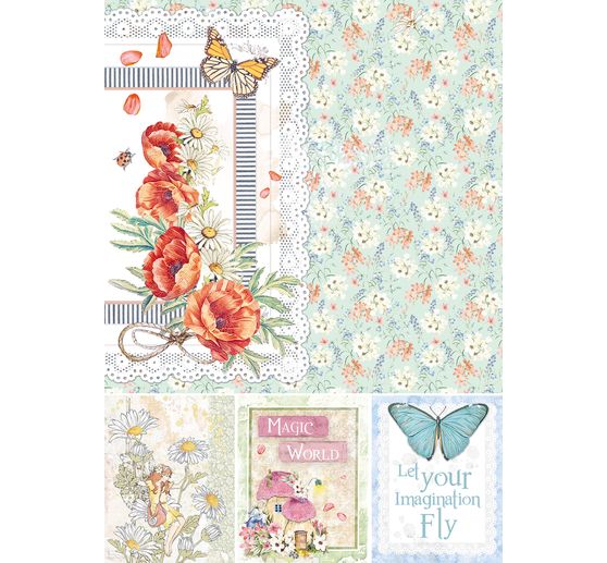 Set de papier « Enchanted Land », 9 feuilles, A4