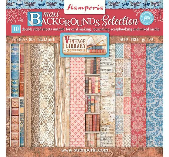 Bloc de papier scrapbooking « Vintage Library Backgrounds »