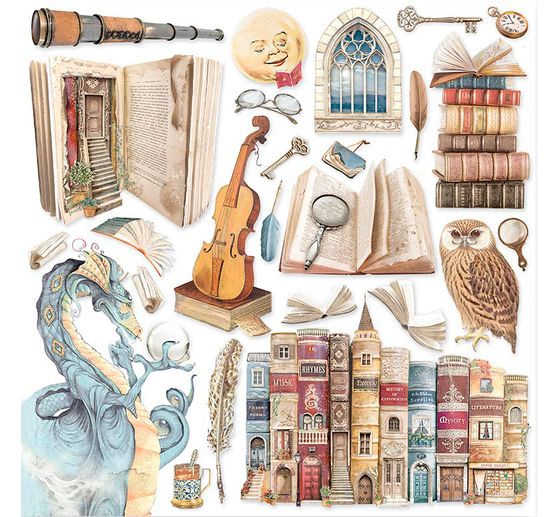 Bloc de papier scrapbooking « Vintage Library »