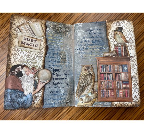 Soie de paille à motifs « Vintage Library Flowers »