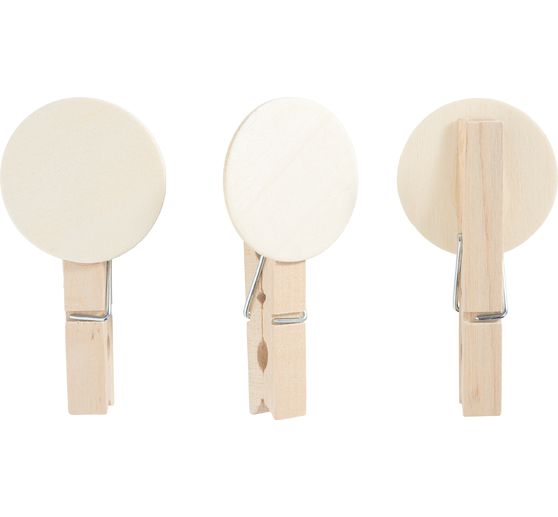 Pinces en bois VBS « Bouton rond »