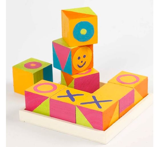 Cubes en bois, 9 pc.