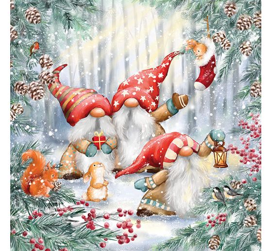 Napkin "Gnome in winter forest"