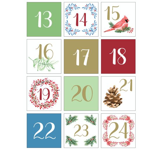 Autocollants Chiffres de l'Avent « XMAS Berries »